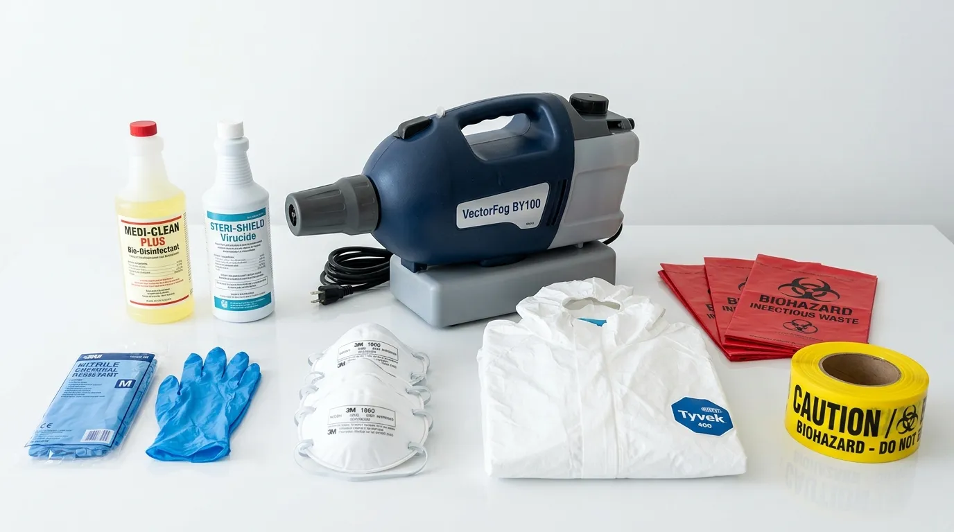 Professional biohazard remediation crew working in Smithfield